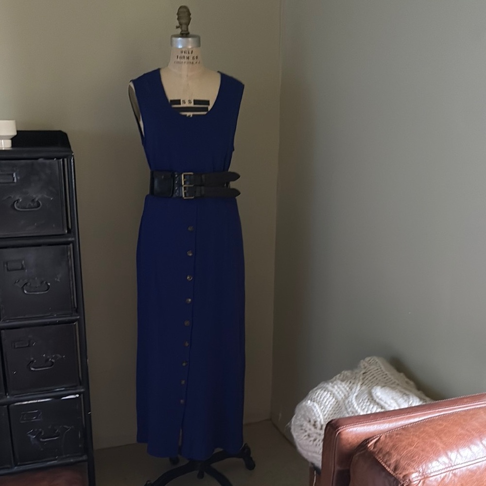 Callahan Blue Sleeveless Maxi Sundress - Picture 4 of 13